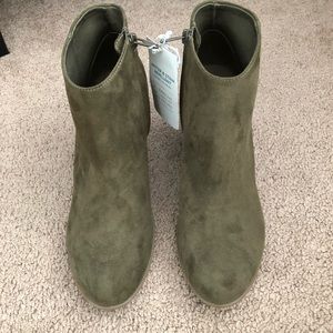 Olive green booties